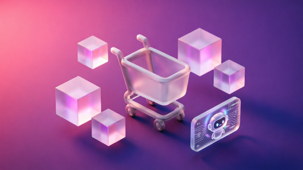 3D pink and purple chatbot interface for AI Chatbot for Shopify Mobile Shoppers — Boosting Mobile Conversions