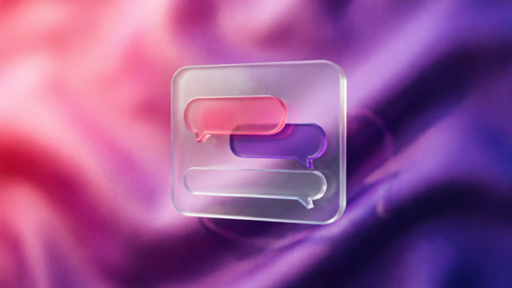 3D pink and purple chatbot interface for High Live Chat Costs? Switch to AeroChat for Better Profit Margins
