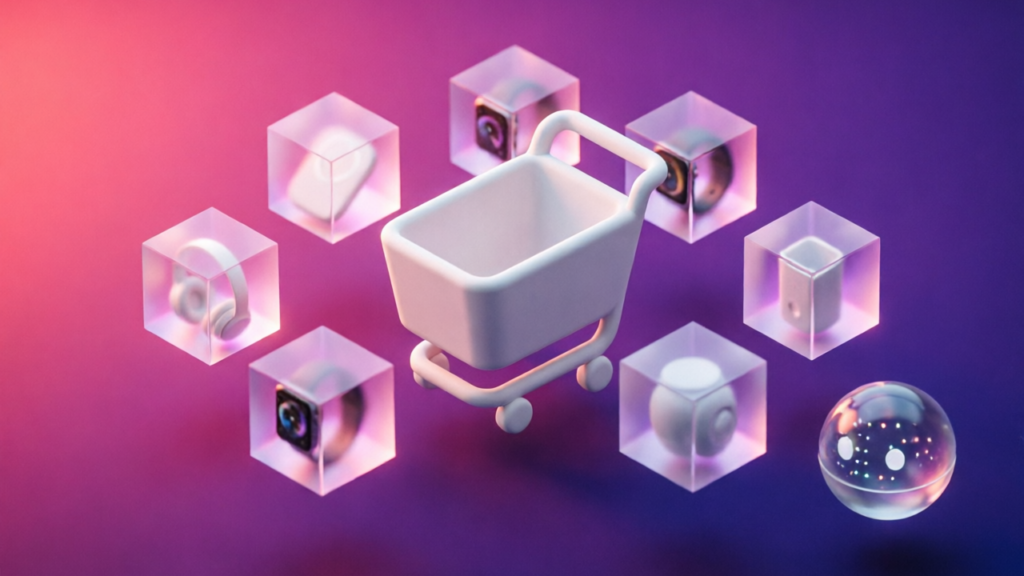 3D pink and purple chatbot interface for Bst Lead Generation Chatbot for Ecommerce in 2026
