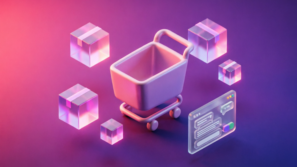 3D pink and purple chatbot interface for How to Reduce Customer Waiting Time to Zero on Shopify