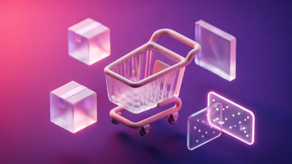 3D pink and purple chatbot interface for How to Sync Inventory With a Chatbot on Shopify (Avoid Wrong Orders)
