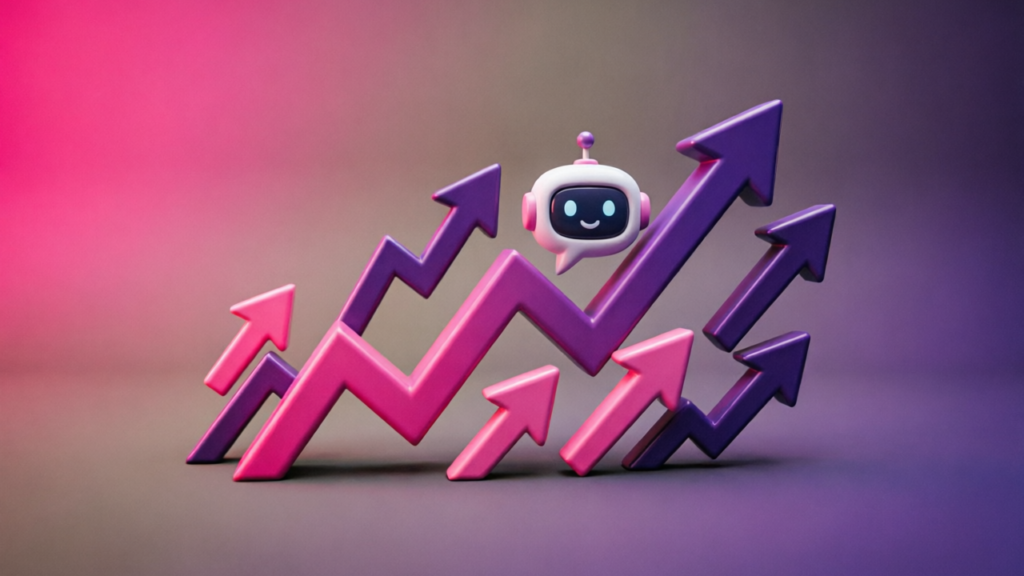 3D pink and purple chatbot interface for How to Turn Instagram Comments into Sales with Chatbot Automation (2026 Guide)