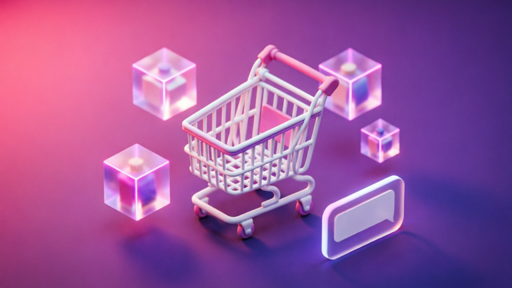 3D pink and purple chatbot interface for Lazy Loading Chat Widgets for Faster Shopify Sites: What Actually Works