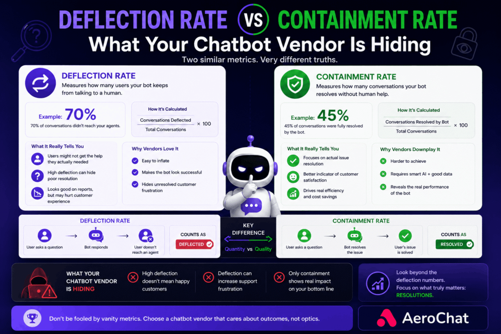 Deflection Rate vs Containment Rate in AI Chatbots in 2026