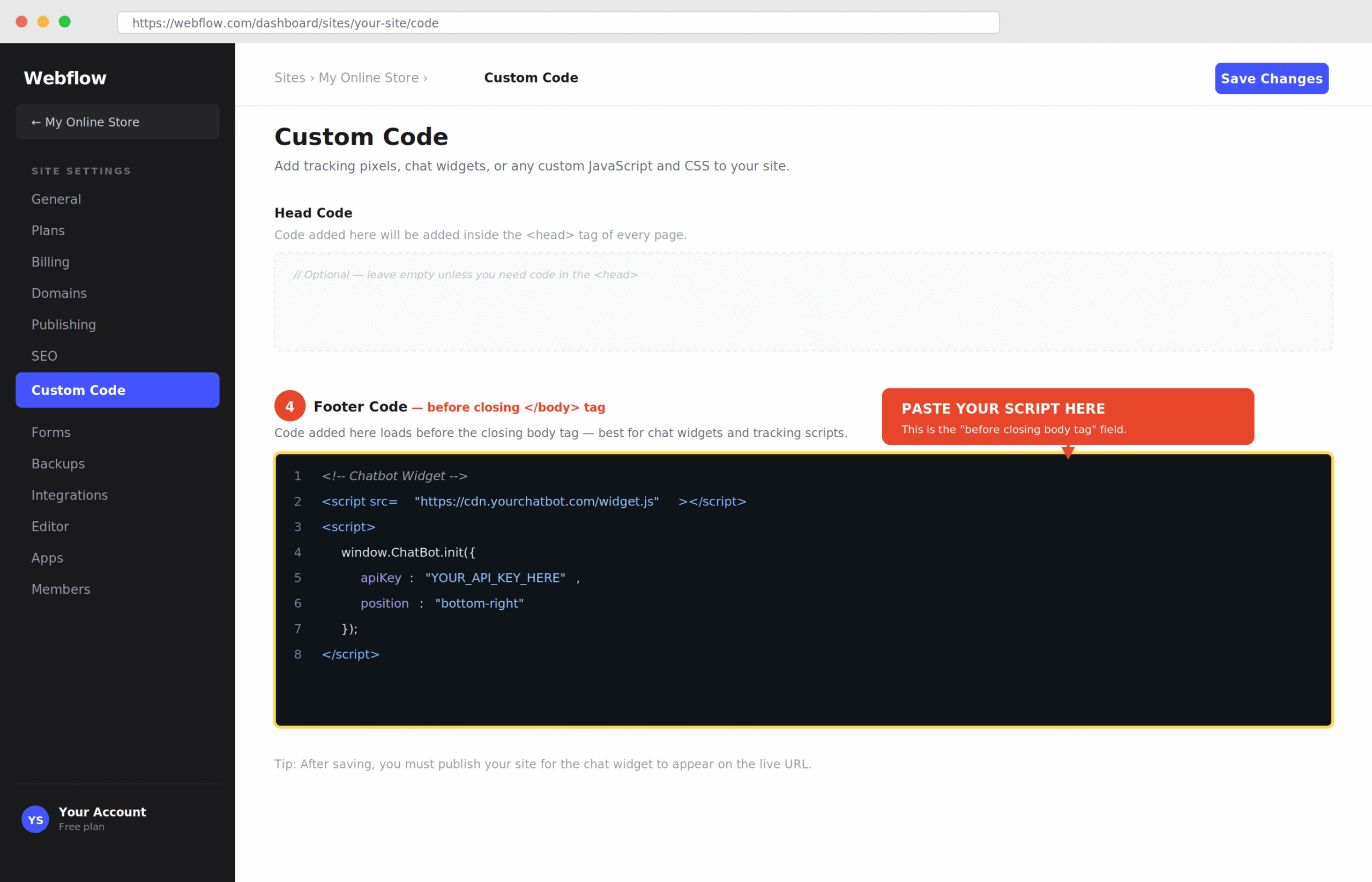 Ecommerce Chatbot for Webflow