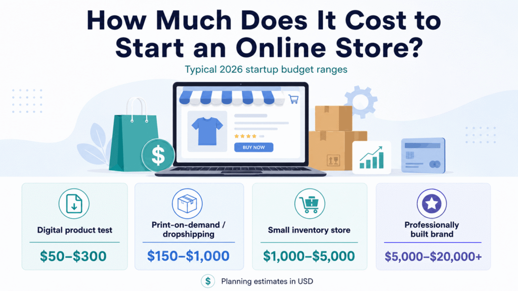 How Much Does It Cost to Start an Online Store a startup cost