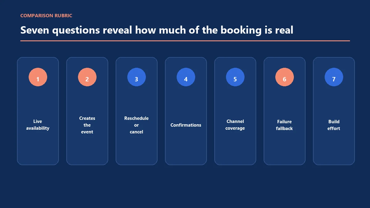 Seven criteria for comparing appointment booking chatbots