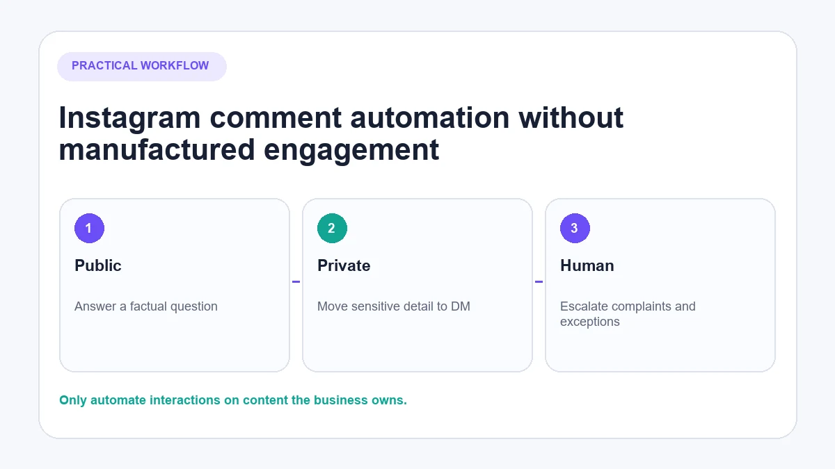Instagram comment automation routes for public replies and DMs