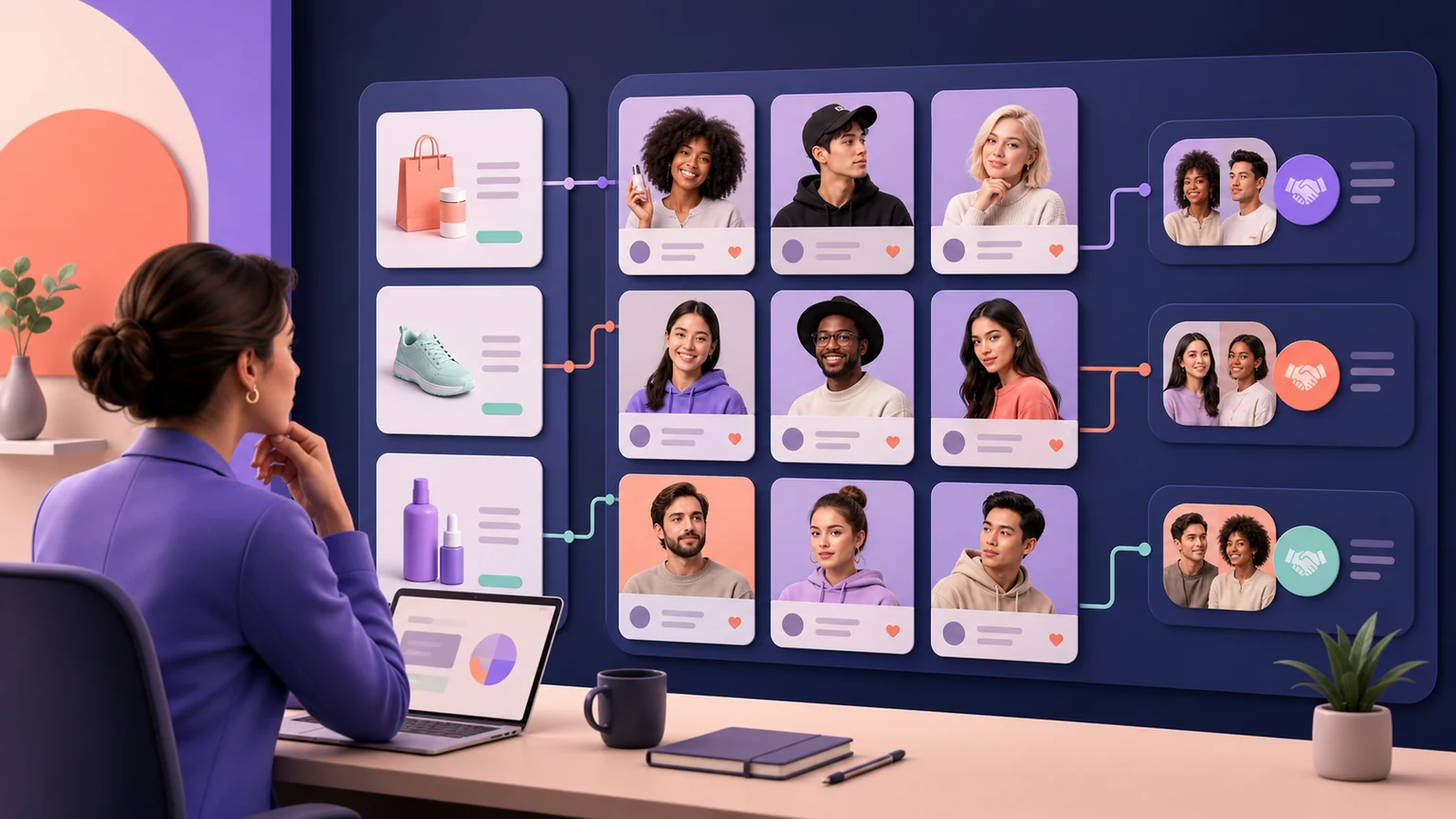 Brand manager matching ecommerce campaigns with creators in a creator marketplace