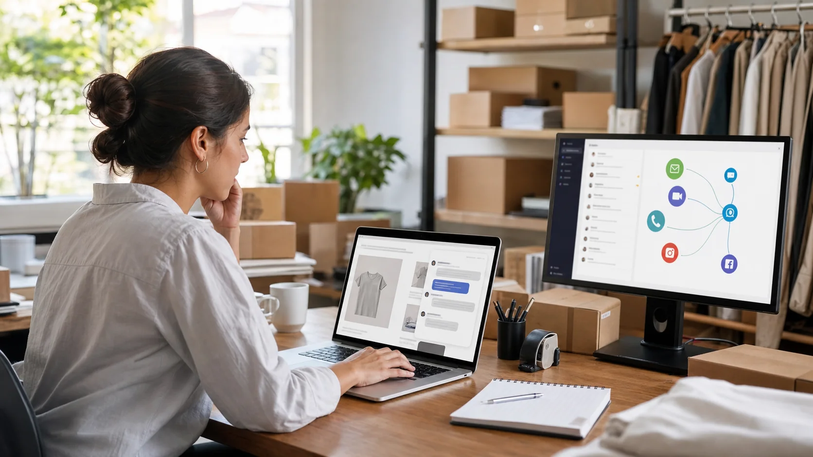 Shopify merchant comparing the built-in AI chatbot with advanced omnichannel customer support