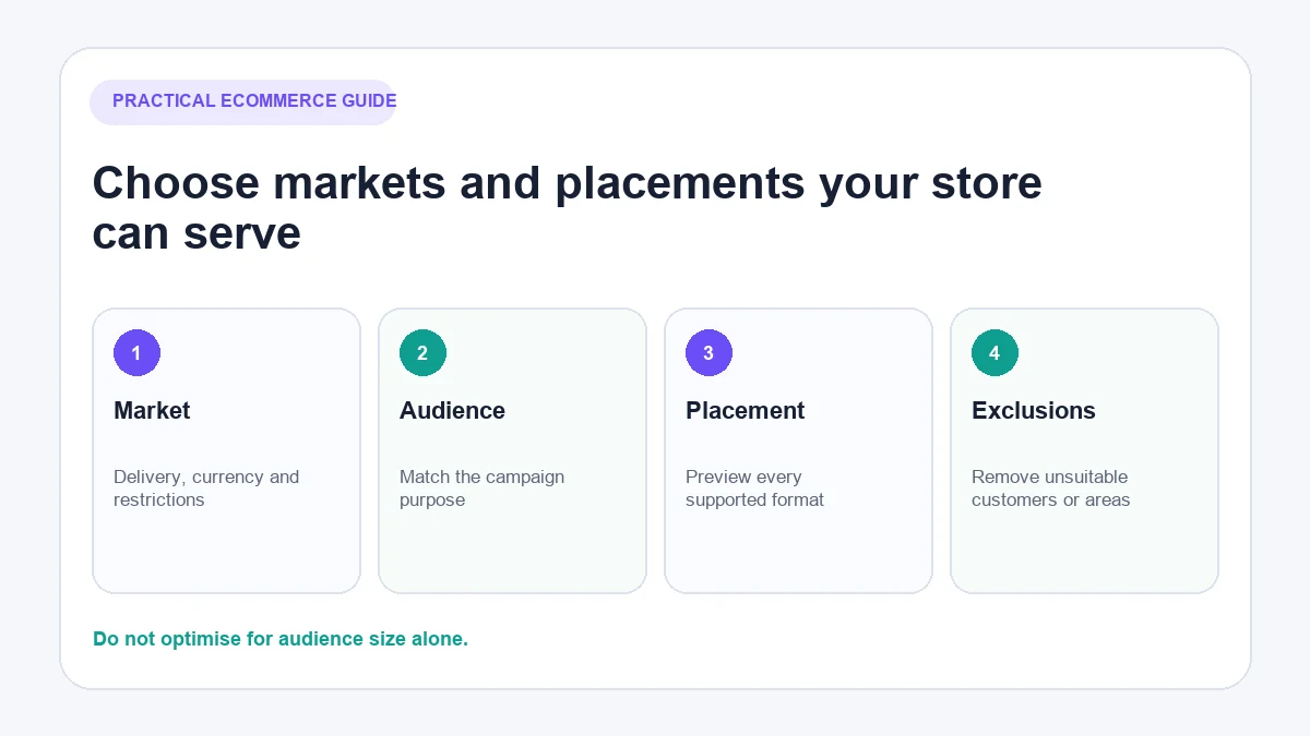 Choose audience and placements for Shopify Facebook ads