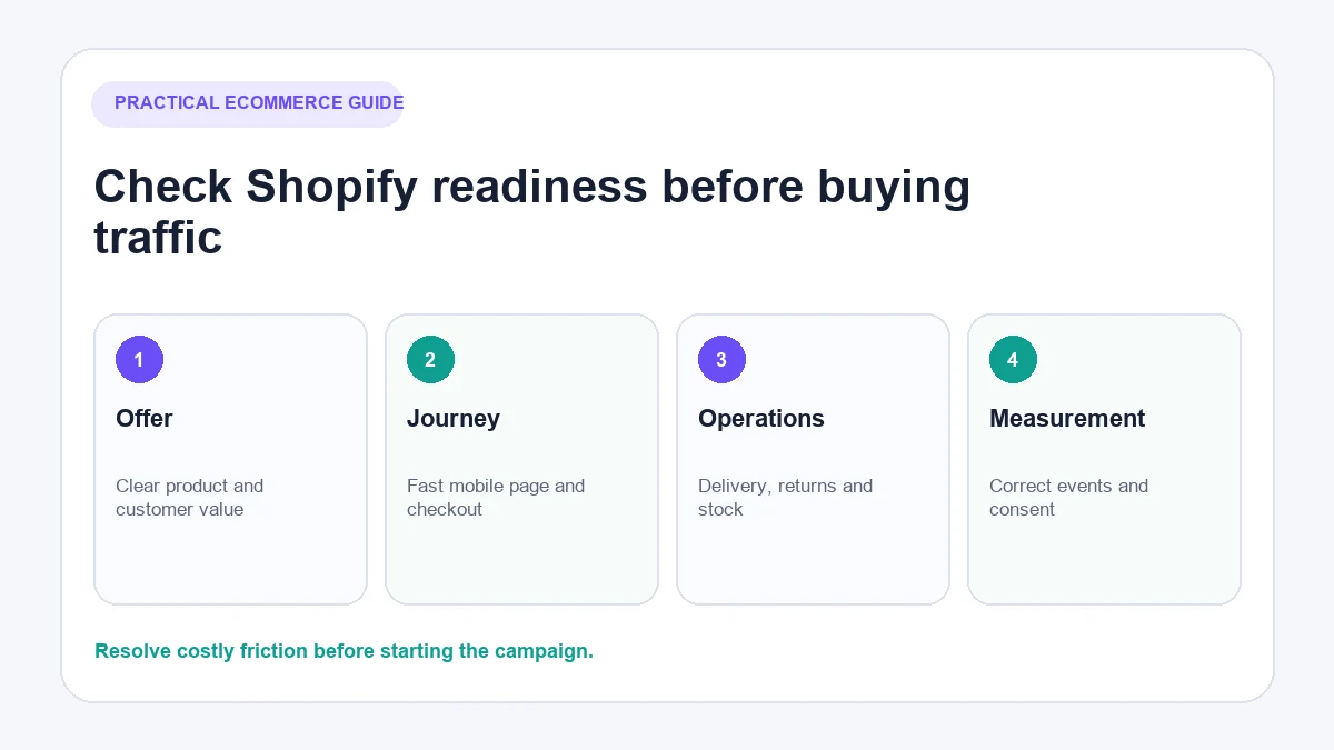 Shopify Facebook ads readiness checklist before spending