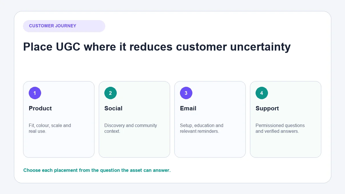 Where to use UGC across an ecommerce customer journey
