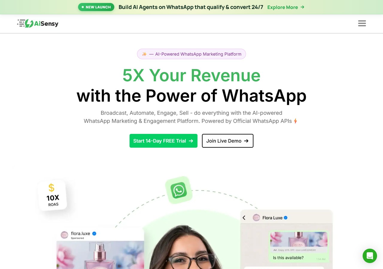 AiSensy WhatsApp AI automation platform
