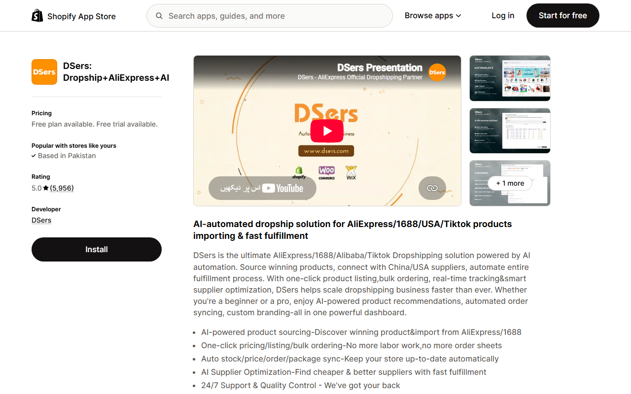DSers Shopify app for AliExpress dropshipping product sourcing