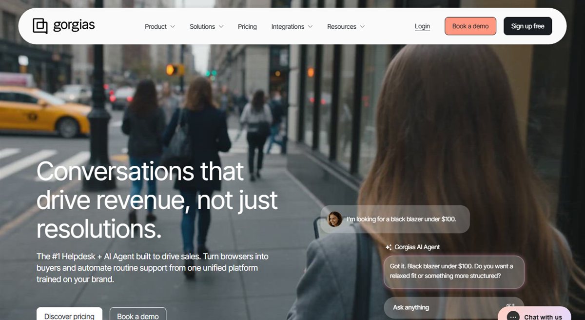 Gorgias Shopify helpdesk customer service app homepage