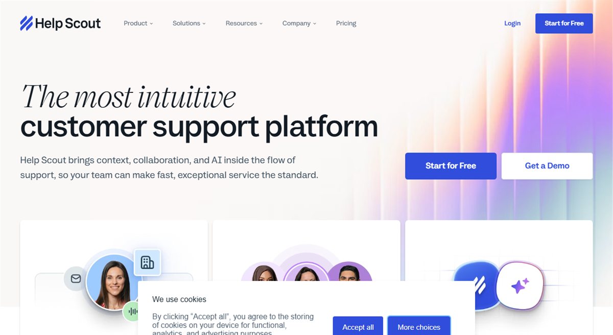 Help Scout email-first customer service app homepage