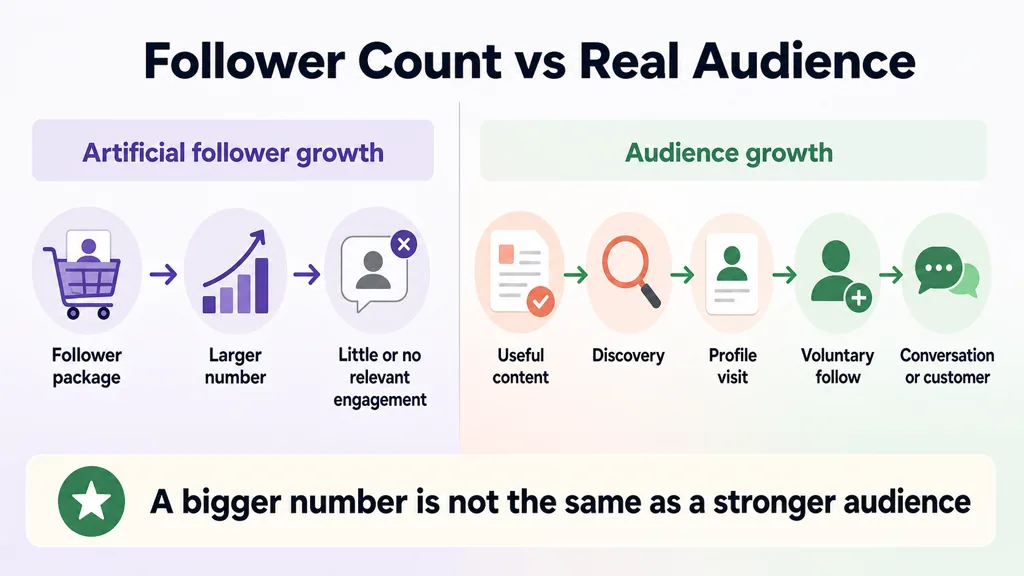 Artificial Instagram follower growth compared with building a genuine audience