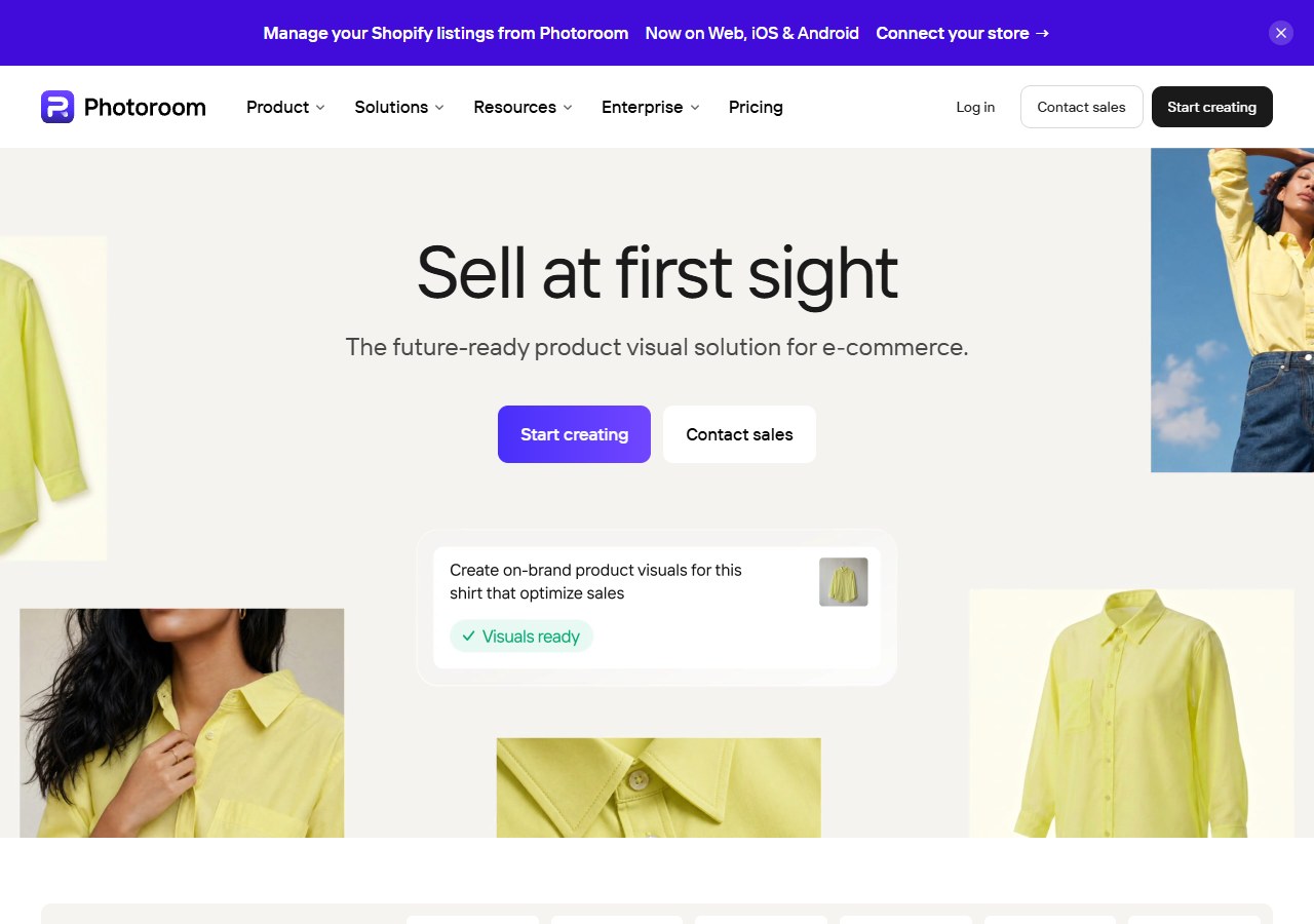 Photoroom AI product photo editing tool