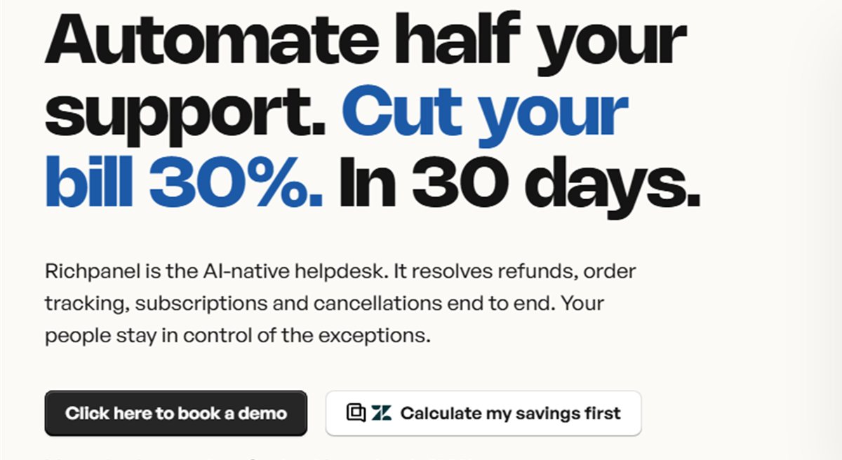 Richpanel AI-native helpdesk for Shopify post-purchase support