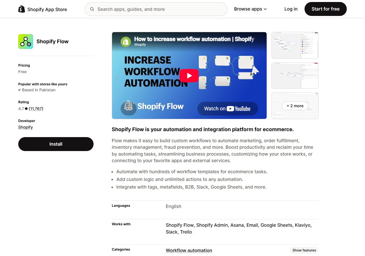 Shopify Flow store automation app