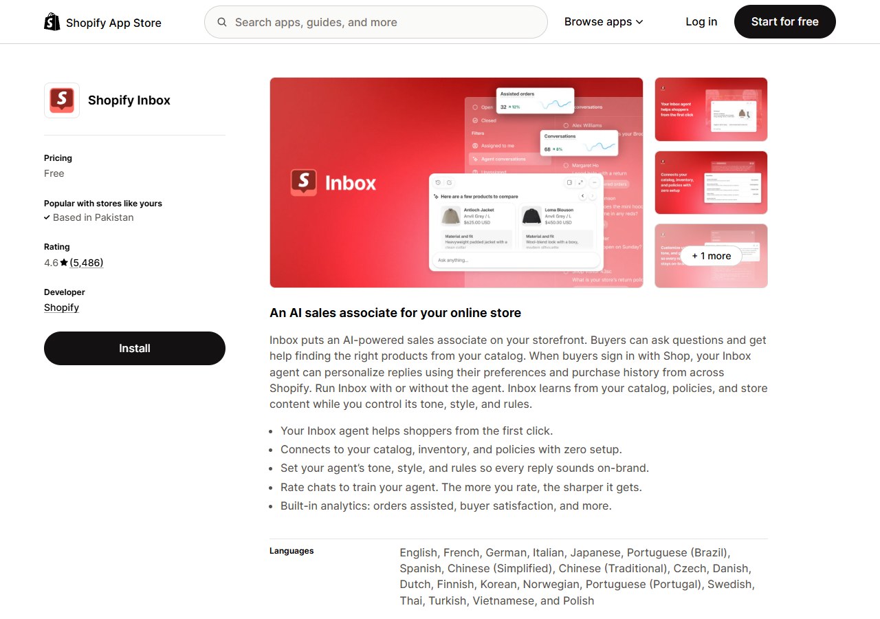 Shopify Inbox customer messaging for merchants