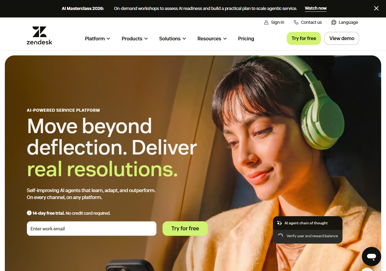 Zendesk customer service and support platform