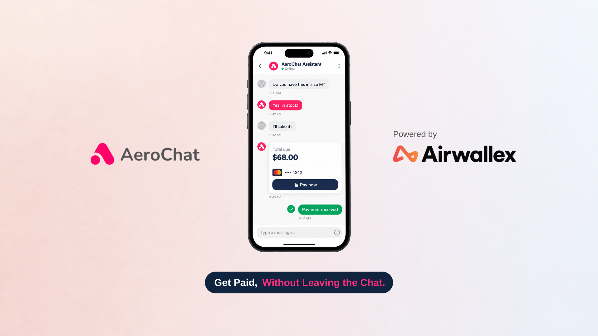 AeroChat x Airwallex: get paid without leaving the chat